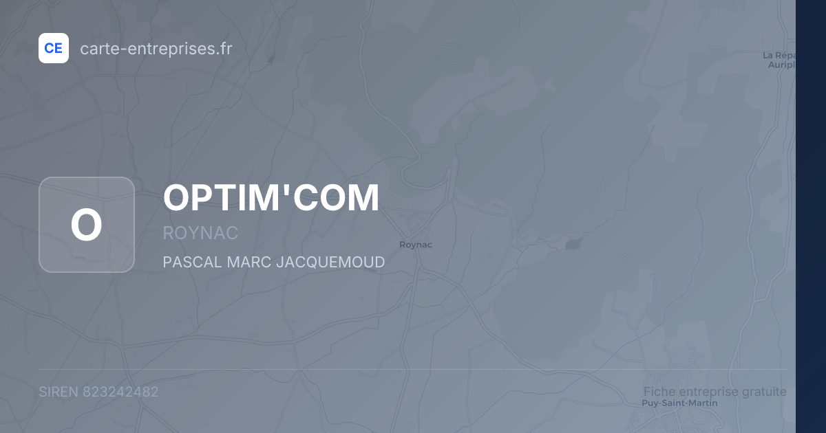 OPTIM'COM — 823242482 — fiche entreprise