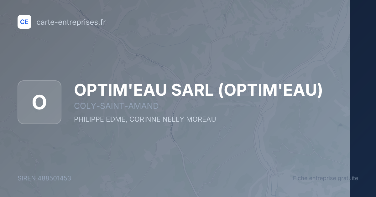 OPTIM'EAU SARL (OPTIM'EAU) — 488501453 — fiche entreprise