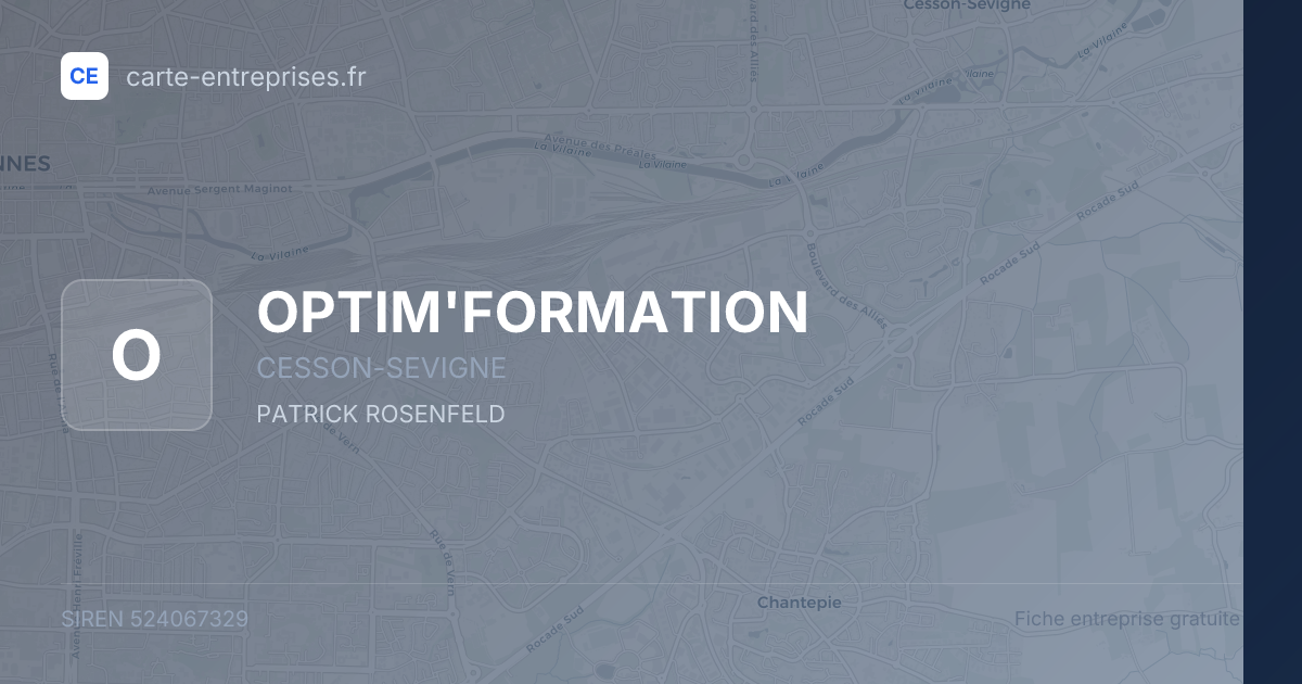 OPTIM'FORMATION — 524067329 — fiche entreprise
