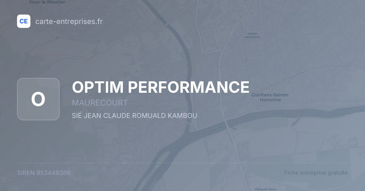 OPTIM PERFORMANCE — 953449386 — fiche entreprise