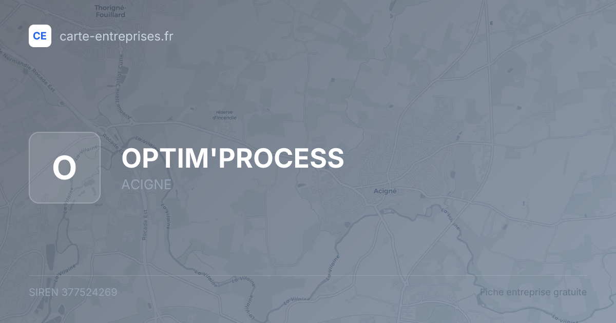 OPTIM'PROCESS — 377524269 — fiche entreprise