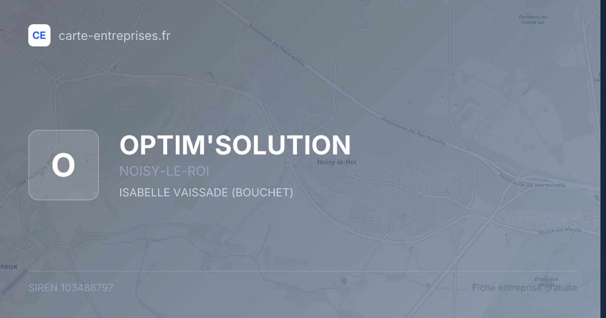 OPTIM'SOLUTION — 103488797 — fiche entreprise