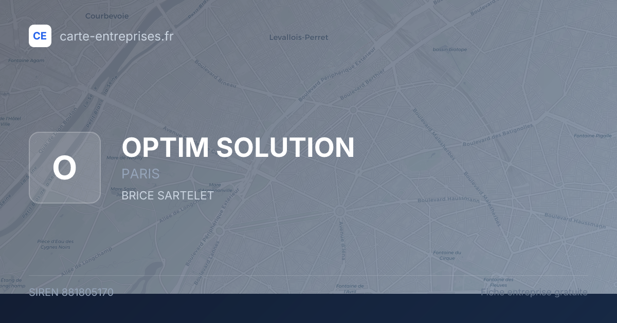 OPTIM SOLUTION — 881805170 — fiche entreprise