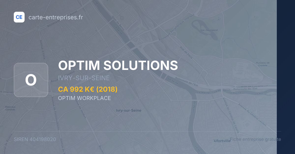 OPTIM SOLUTIONS — 404198020 — fiche entreprise