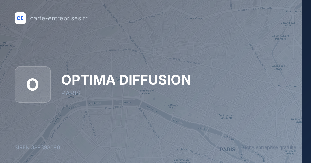 OPTIMA DIFFUSION — 389398090 — fiche entreprise