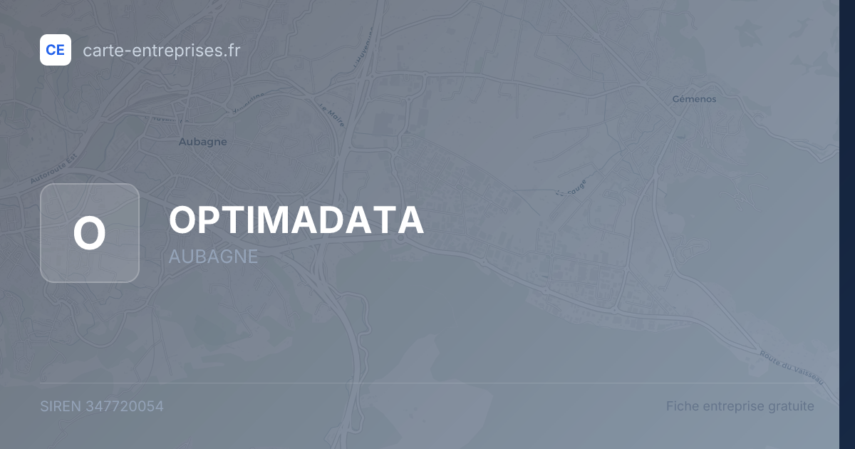 OPTIMADATA — 347720054 — fiche entreprise