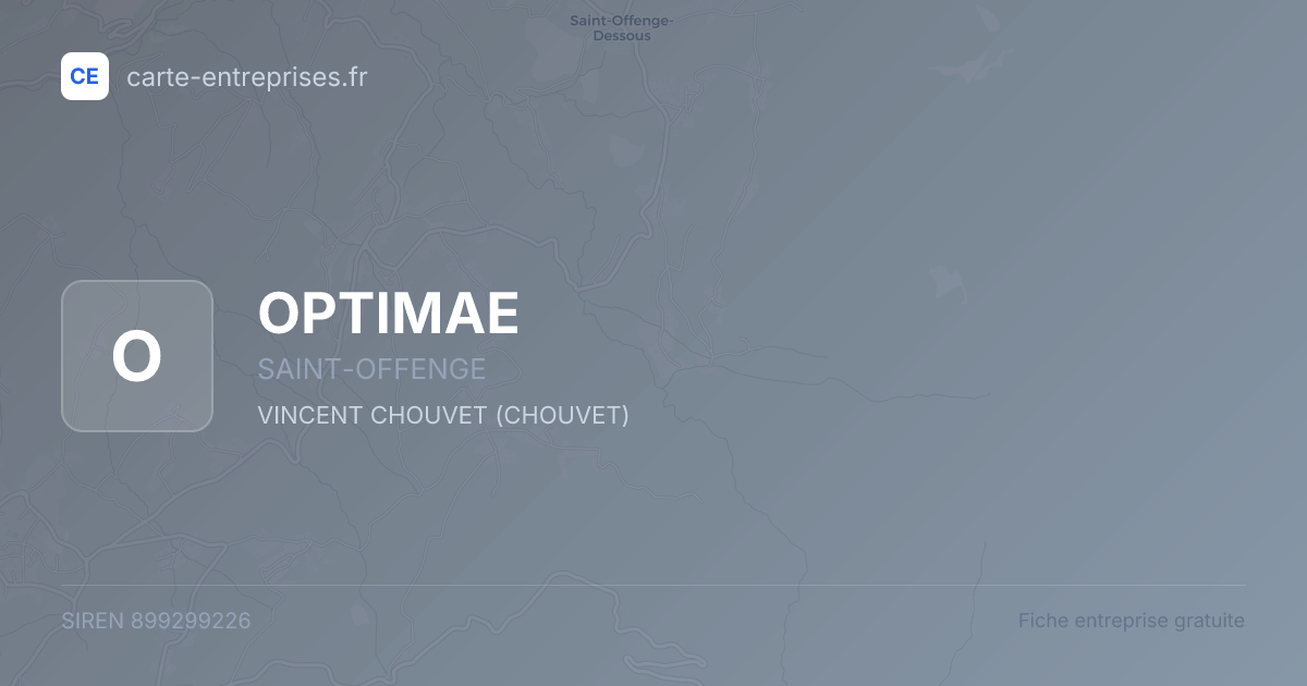 OPTIMAE — 899299226 — fiche entreprise