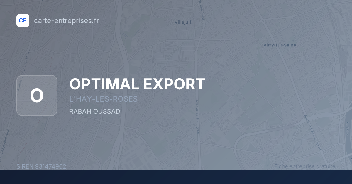 OPTIMAL EXPORT — 931474902 — fiche entreprise