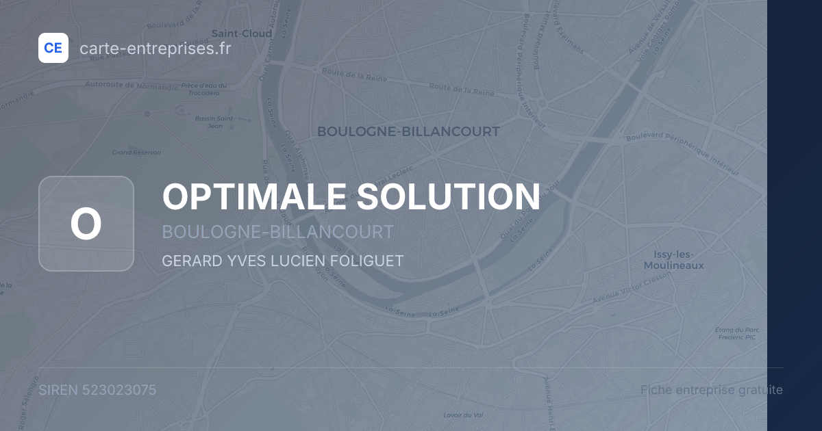 OPTIMALE SOLUTION — 523023075 — fiche entreprise