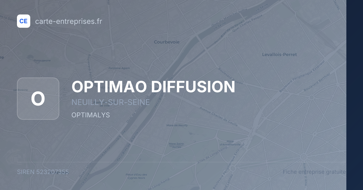 OPTIMAO DIFFUSION — 523207355 — fiche entreprise