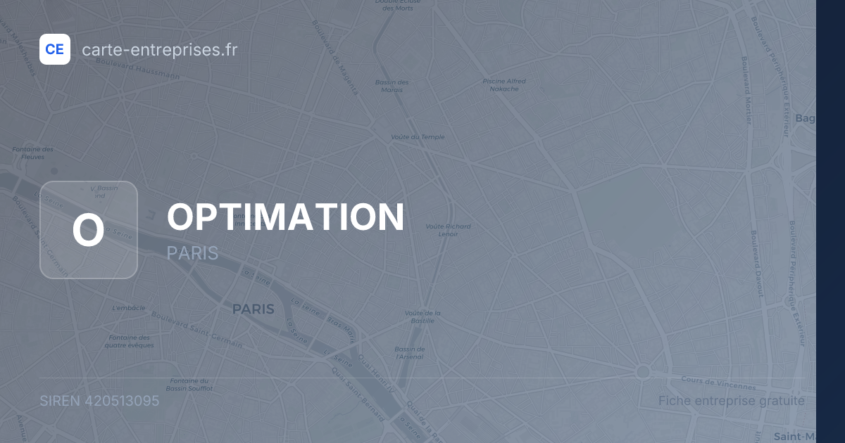 OPTIMATION — 420513095 — fiche entreprise