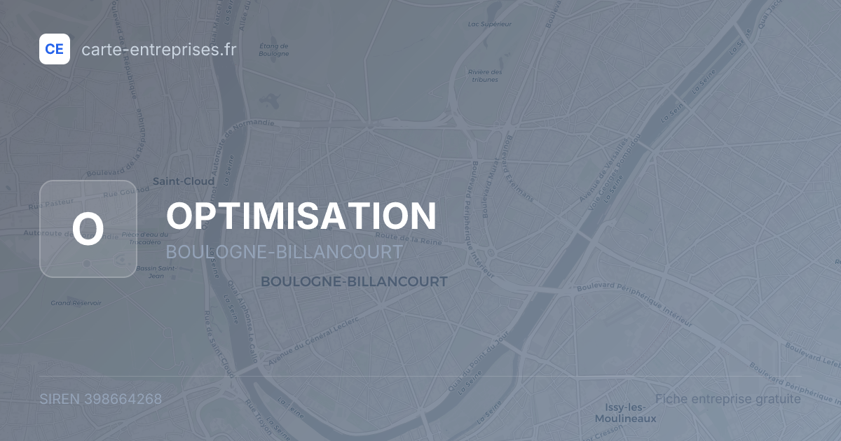 OPTIMISATION — 398664268 — fiche entreprise