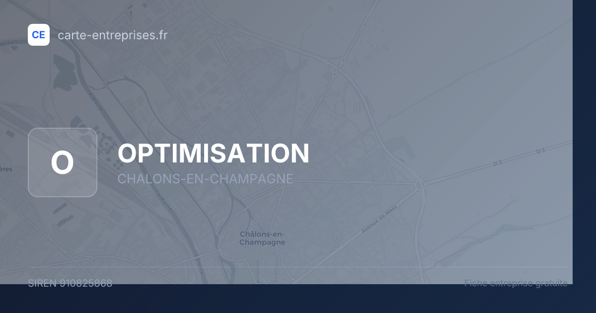 OPTIMISATION — 910825868 — fiche entreprise