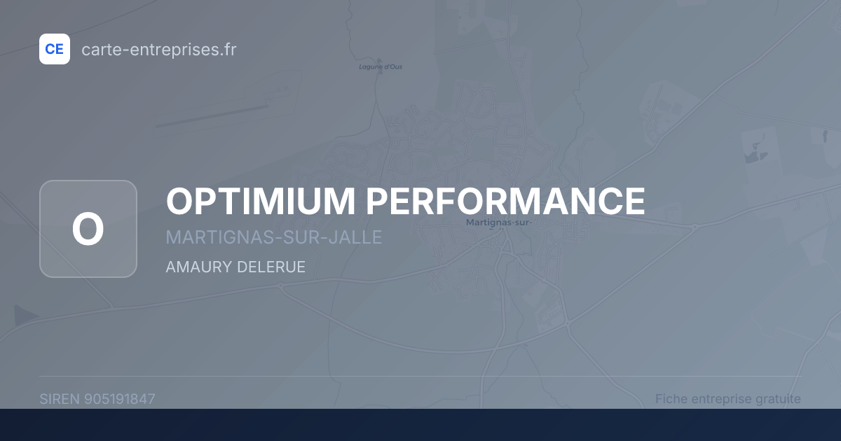 OPTIMIUM PERFORMANCE — 905191847 — fiche entreprise
