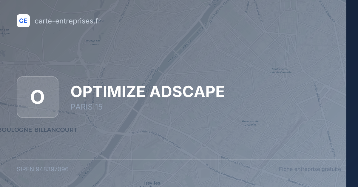 OPTIMIZE ADSCAPE — 948397096 — fiche entreprise