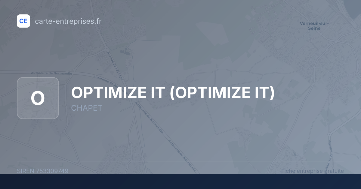 OPTIMIZE IT — 753309749 — fiche entreprise