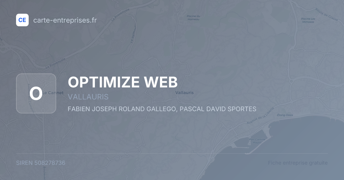 OPTIMIZE WEB — 508278736 — fiche entreprise
