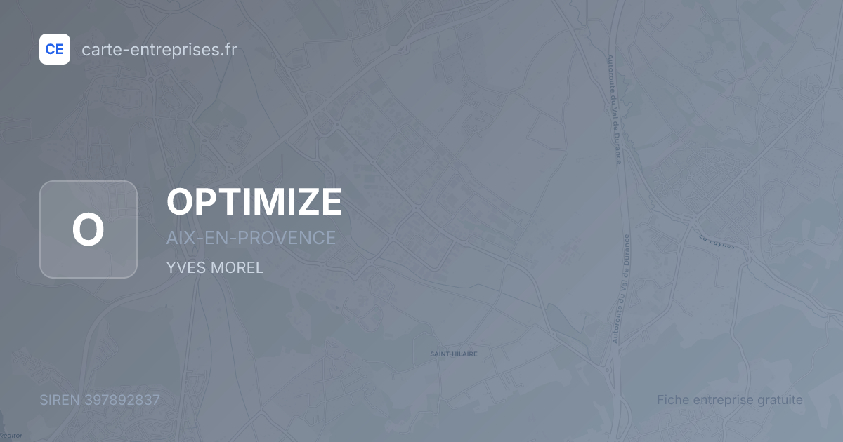 OPTIMIZE — 397892837 — fiche entreprise