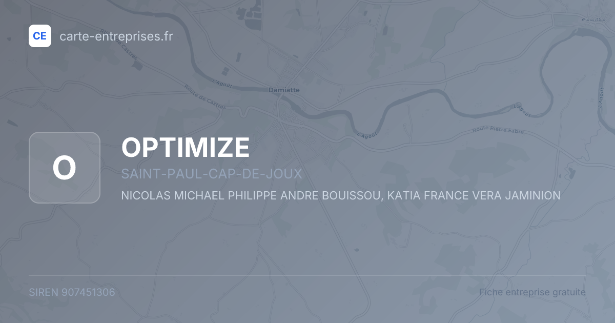OPTIMIZE — 907451306 — fiche entreprise