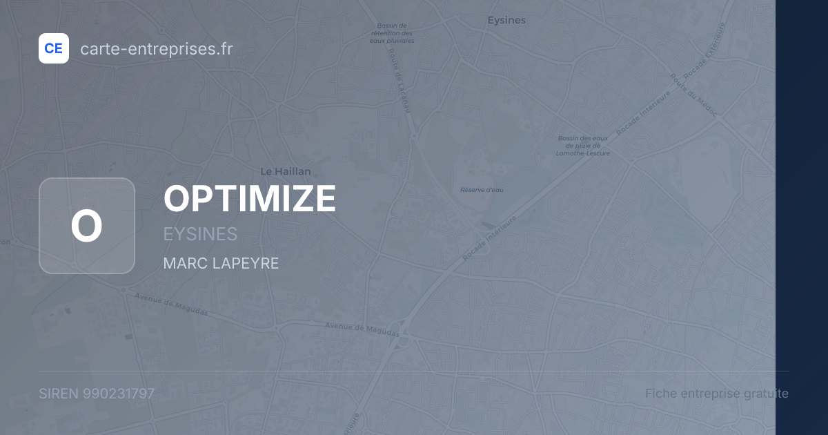 OPTIMIZE — 990231797 — fiche entreprise