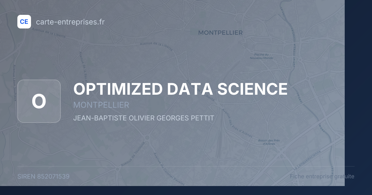 OPTIMIZED DATA SCIENCE — 852071539 — fiche entreprise