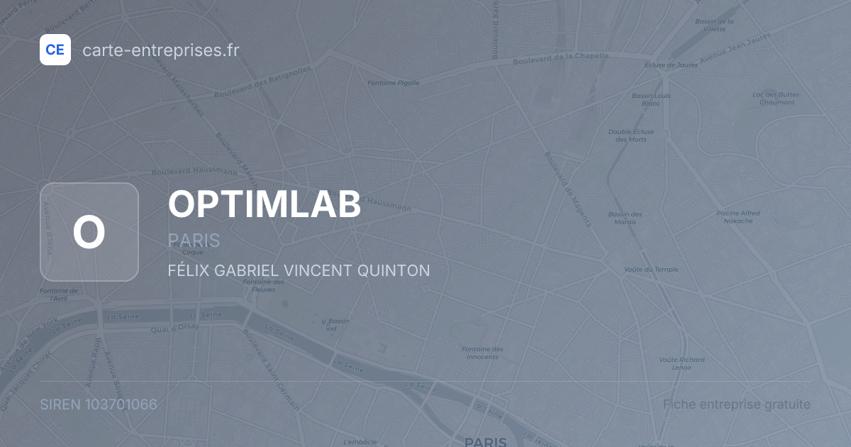 OPTIMLAB — 103701066 — fiche entreprise