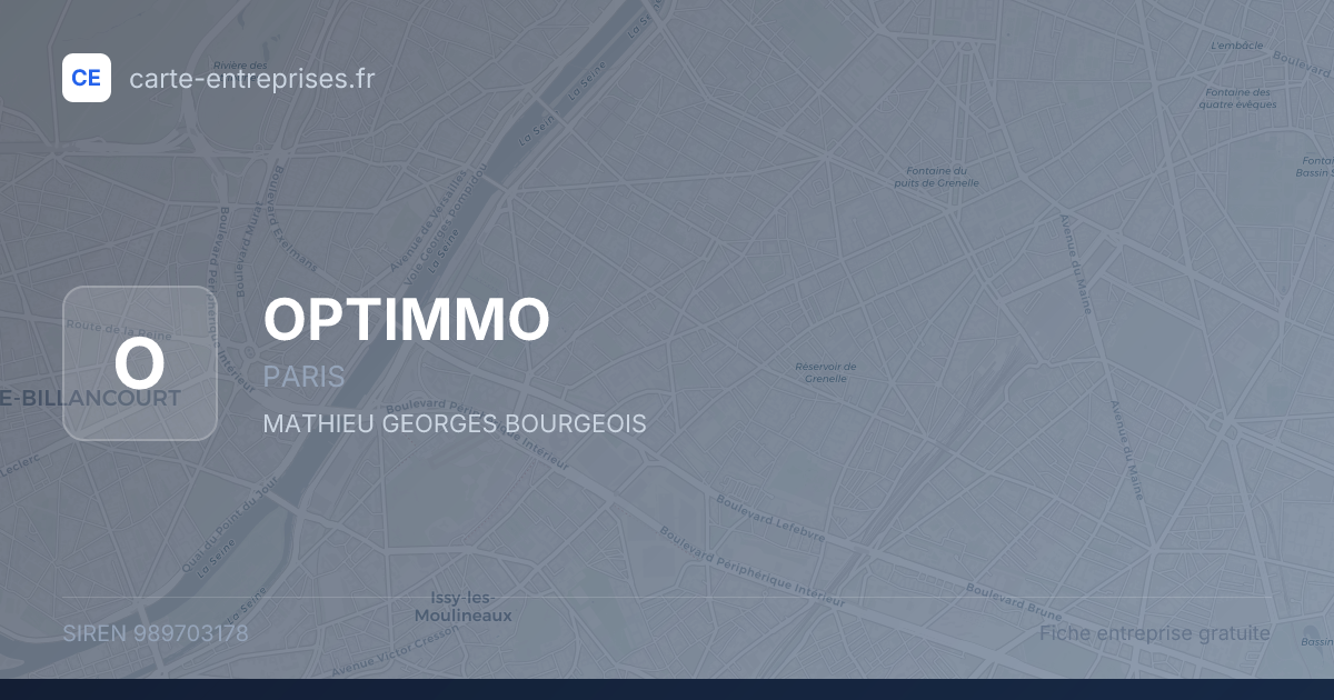 OPTIMMO — 989703178 — fiche entreprise