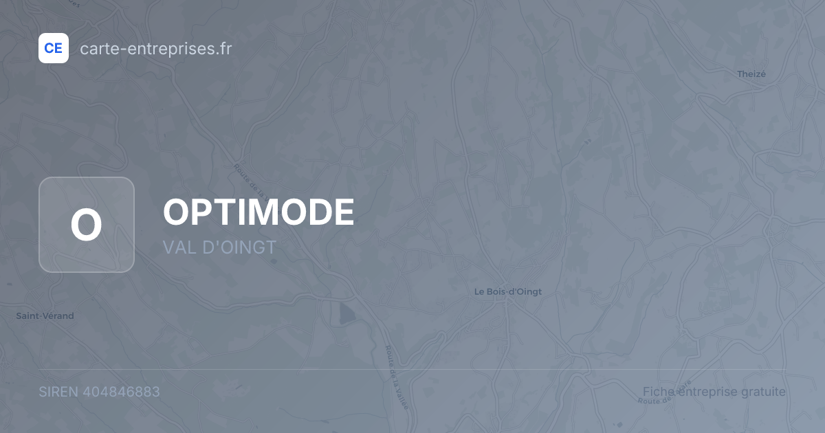 OPTIMODE — 404846883 — fiche entreprise