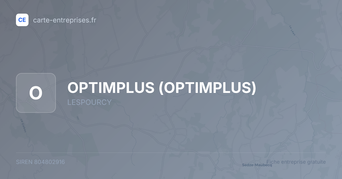 OPTIMPLUS — 804802916 — fiche entreprise
