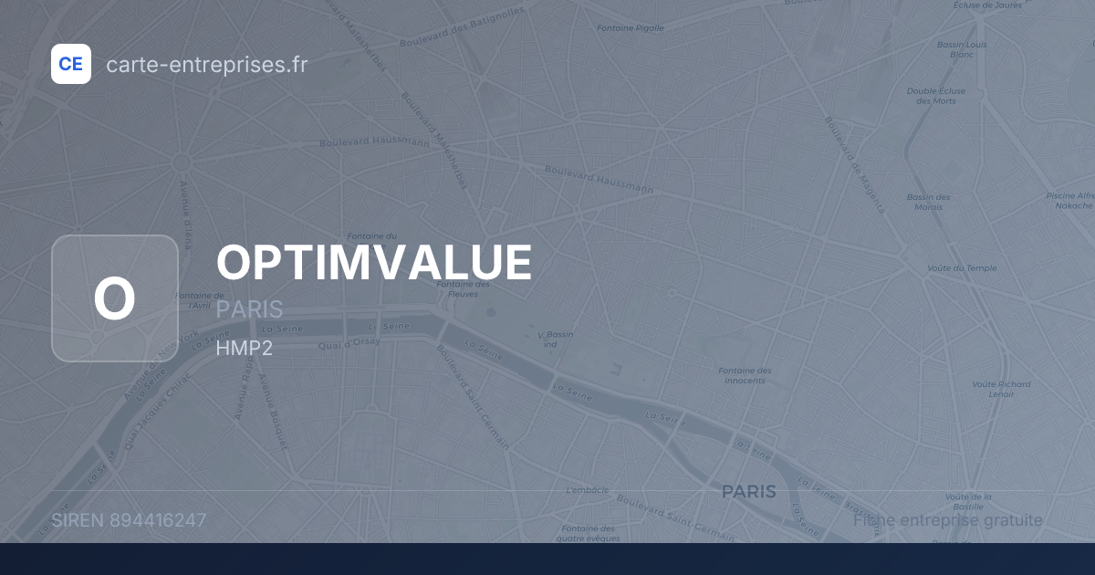 OPTIMVALUE — 894416247 — fiche entreprise