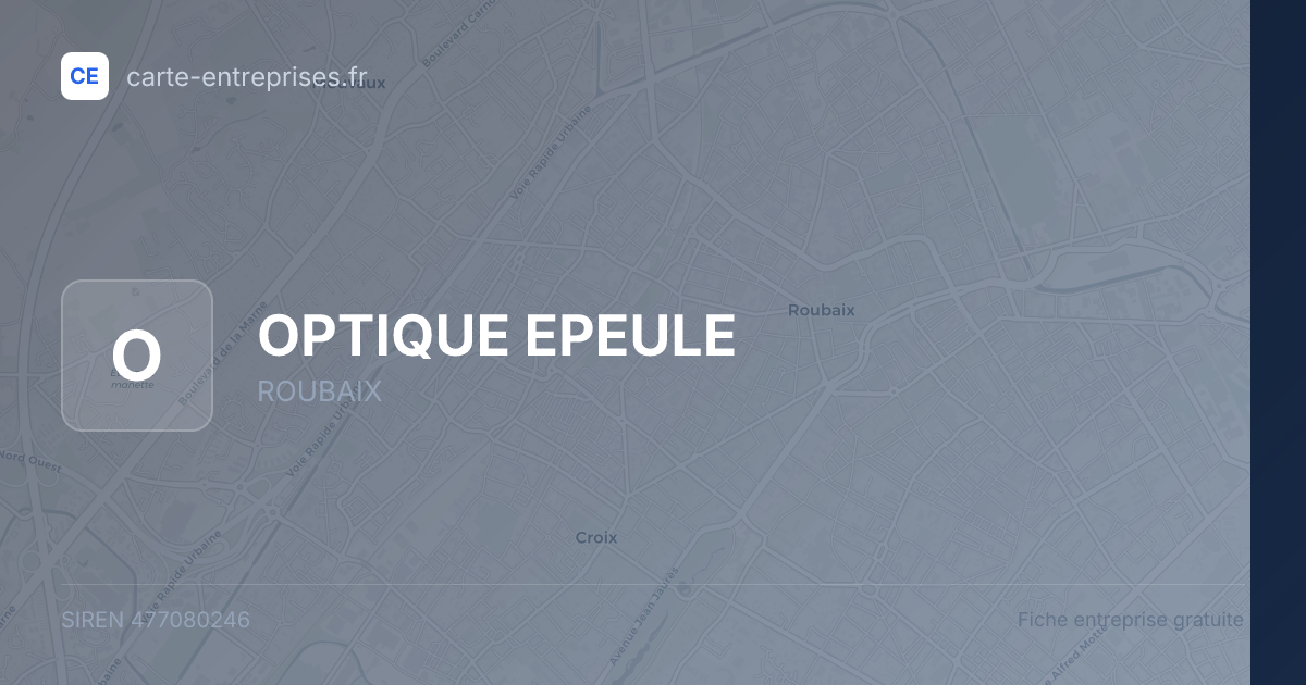 OPTIQUE EPEULE — 477080246 — fiche entreprise
