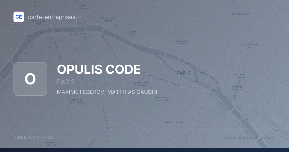 OPULIS CODE — 812312346 — fiche entreprise