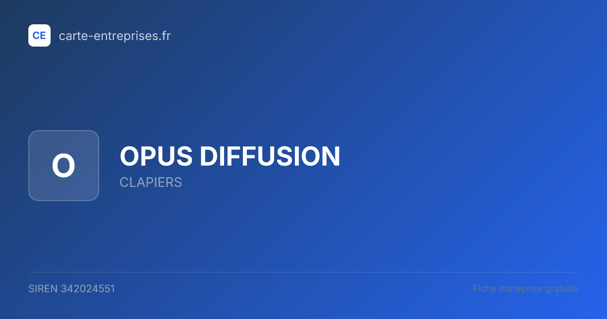 OPUS DIFFUSION — 342024551 — fiche entreprise