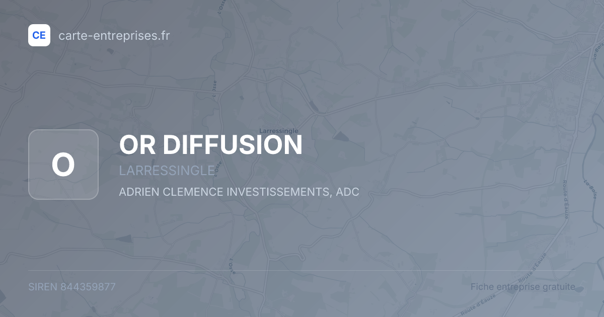 OR DIFFUSION — 844359877 — fiche entreprise