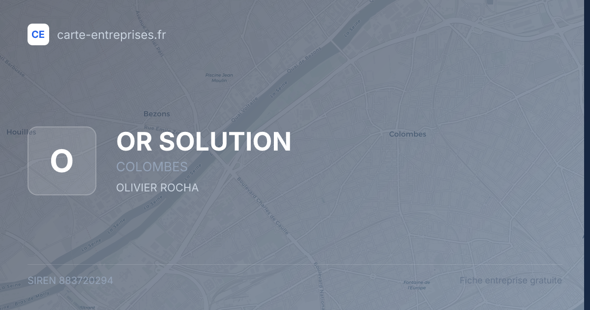 OR SOLUTION — 883720294 — fiche entreprise