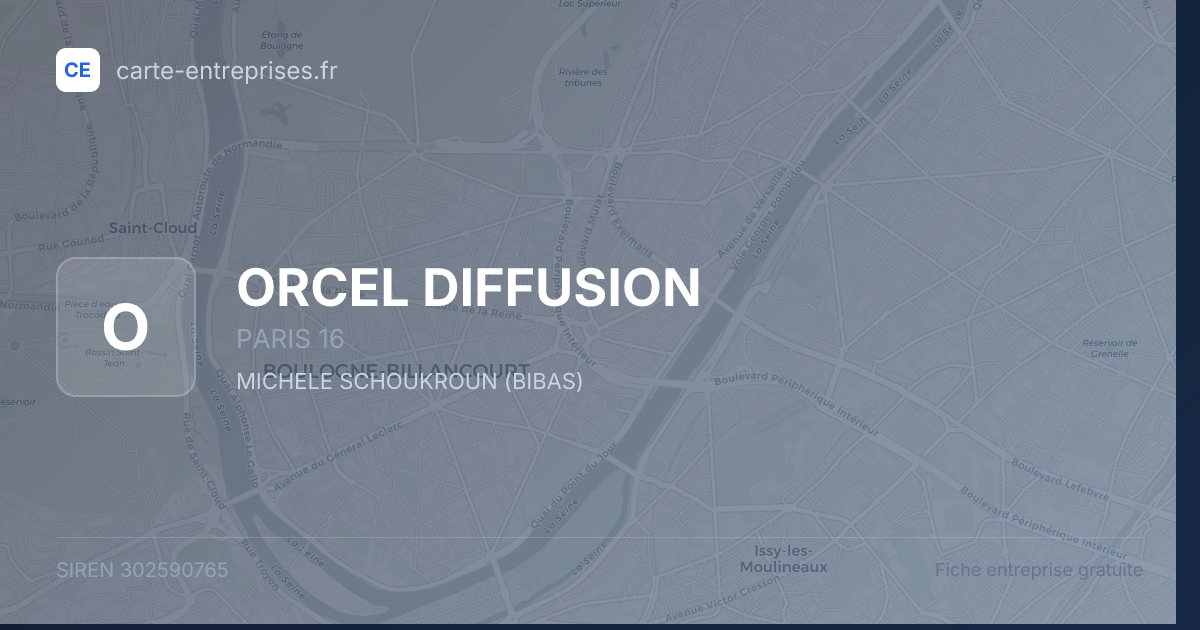 ORCEL DIFFUSION — 302590765 — fiche entreprise