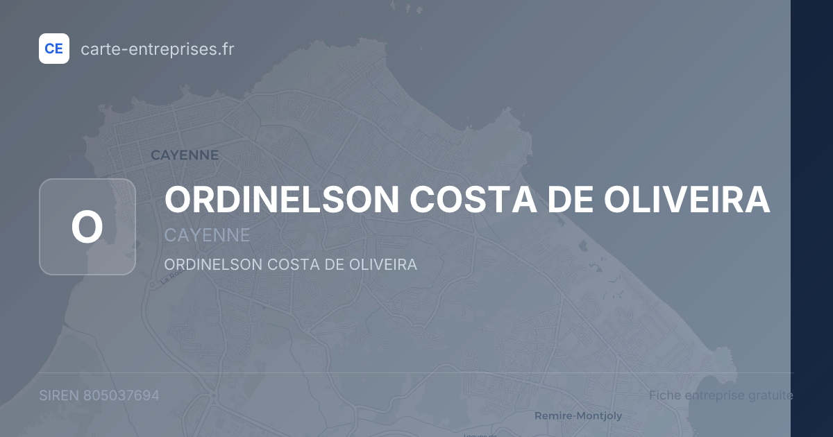 ORDINELSON COSTA DE OLIVEIRA — 805037694 — fiche entreprise