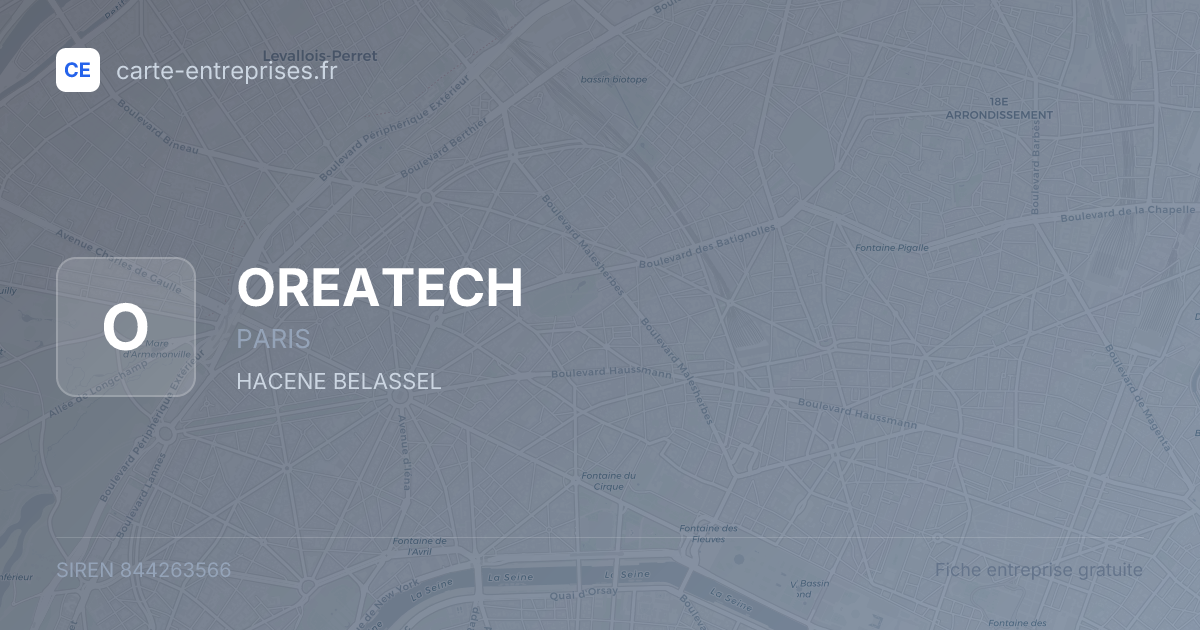 OREATECH — 844263566 — fiche entreprise