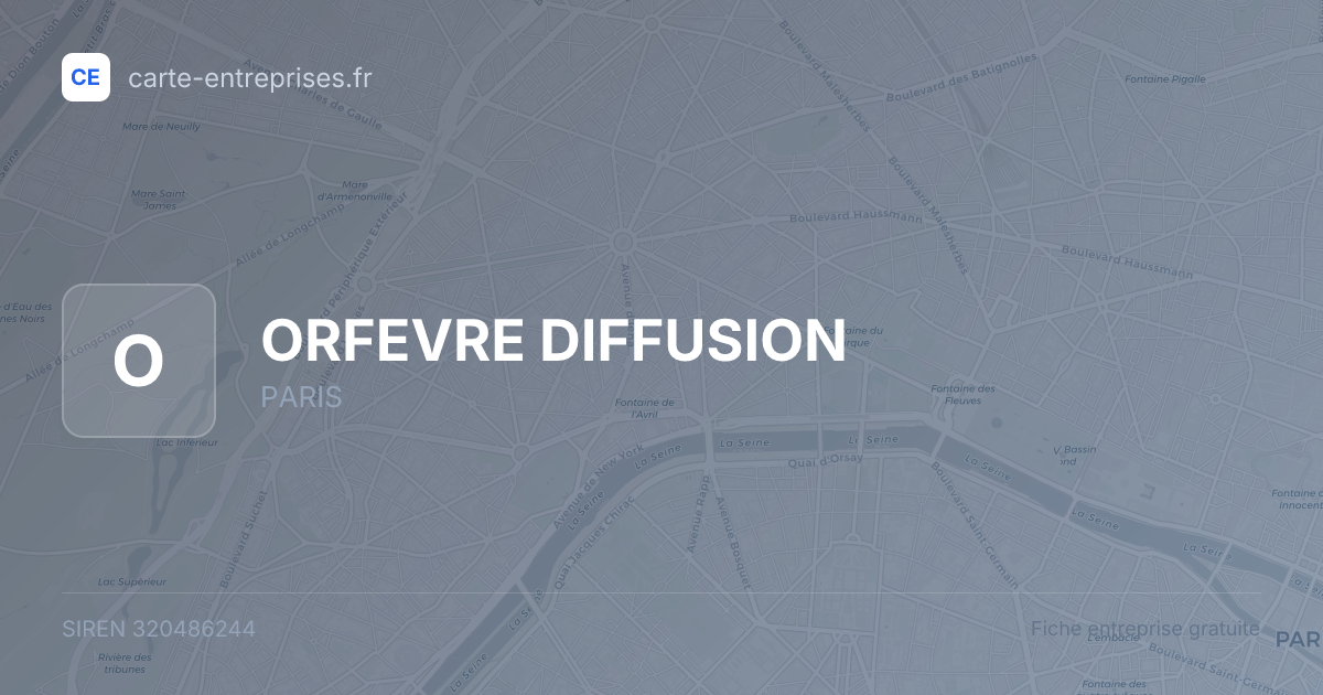 ORFEVRE DIFFUSION — 320486244 — fiche entreprise