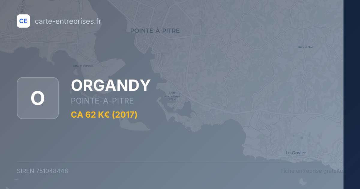 ORGANDY — 751048448 — fiche entreprise