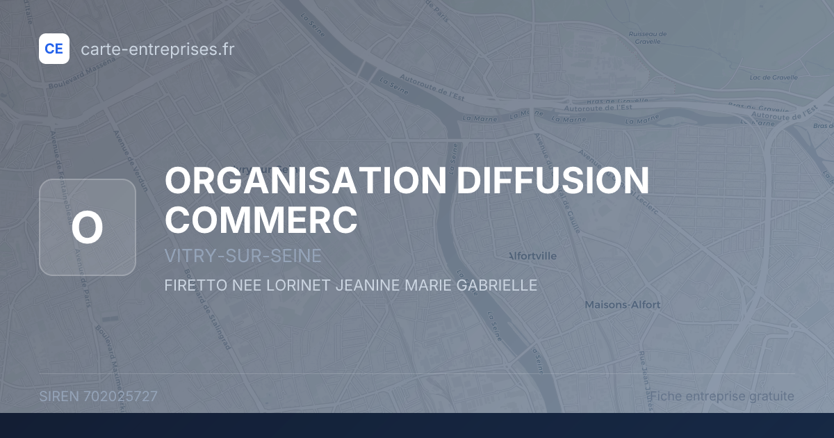 ORGANISATION DIFFUSION COMMERC — 702025727 — fiche entreprise