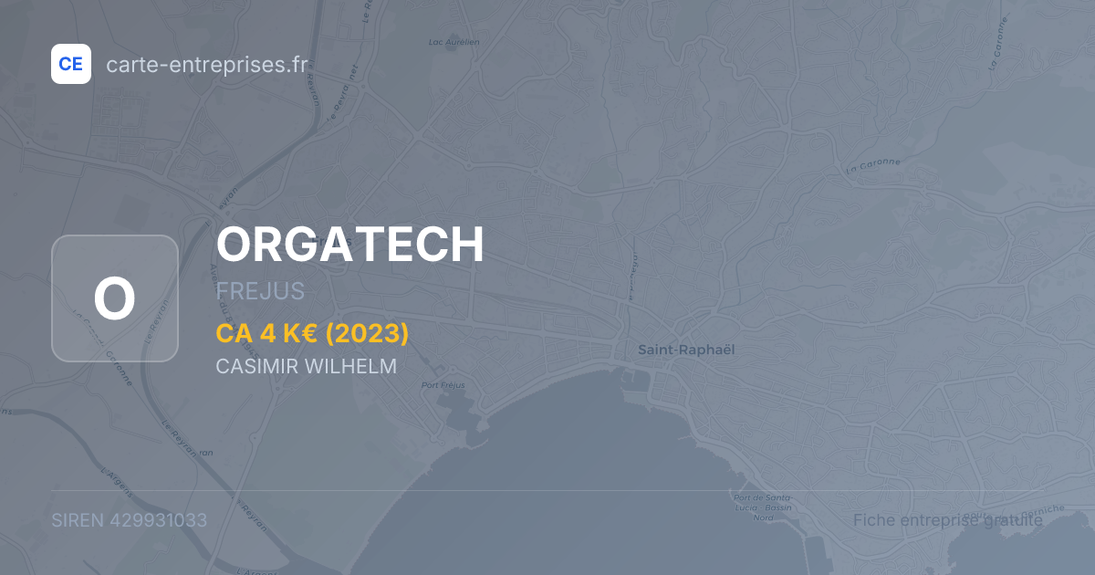 ORGATECH — 429931033 — fiche entreprise