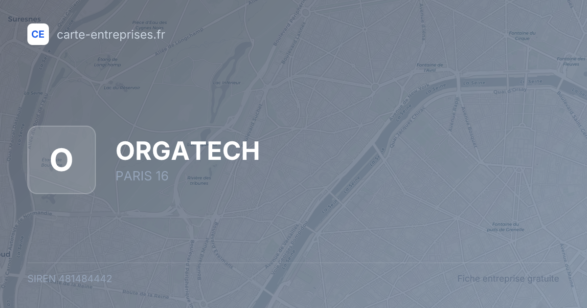 ORGATECH — 481484442 — fiche entreprise