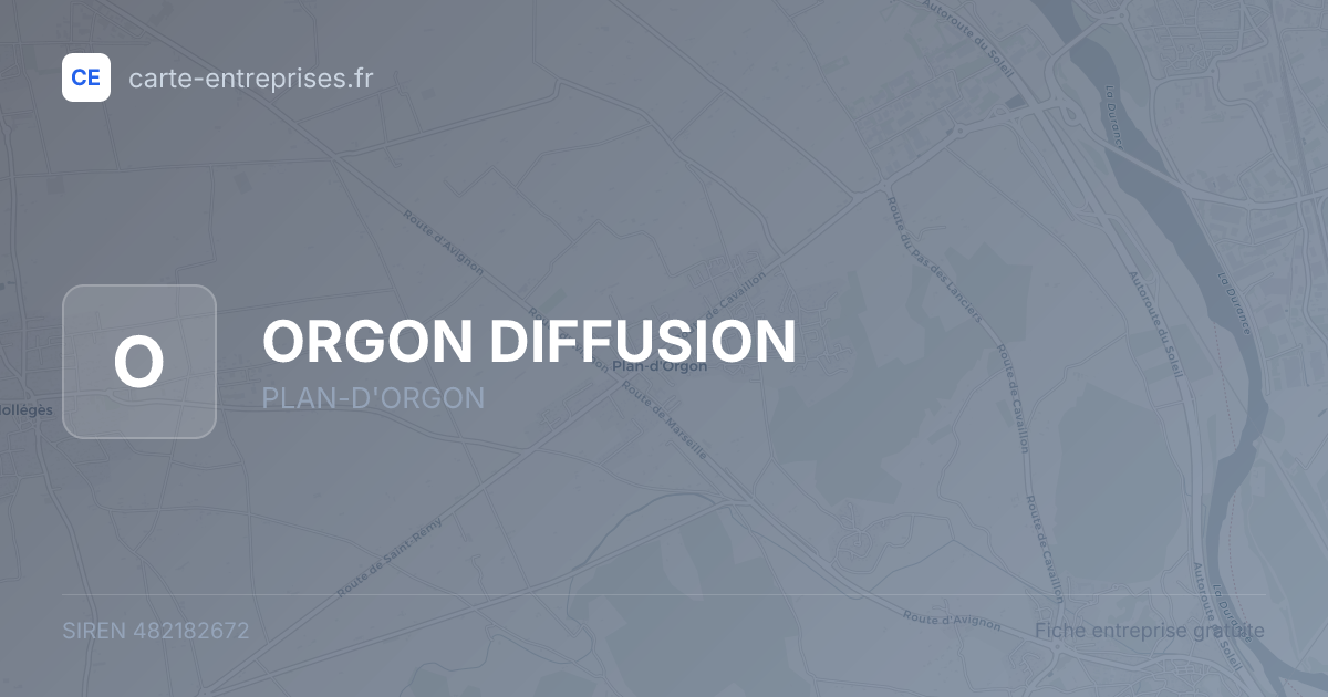 ORGON DIFFUSION — 482182672 — fiche entreprise