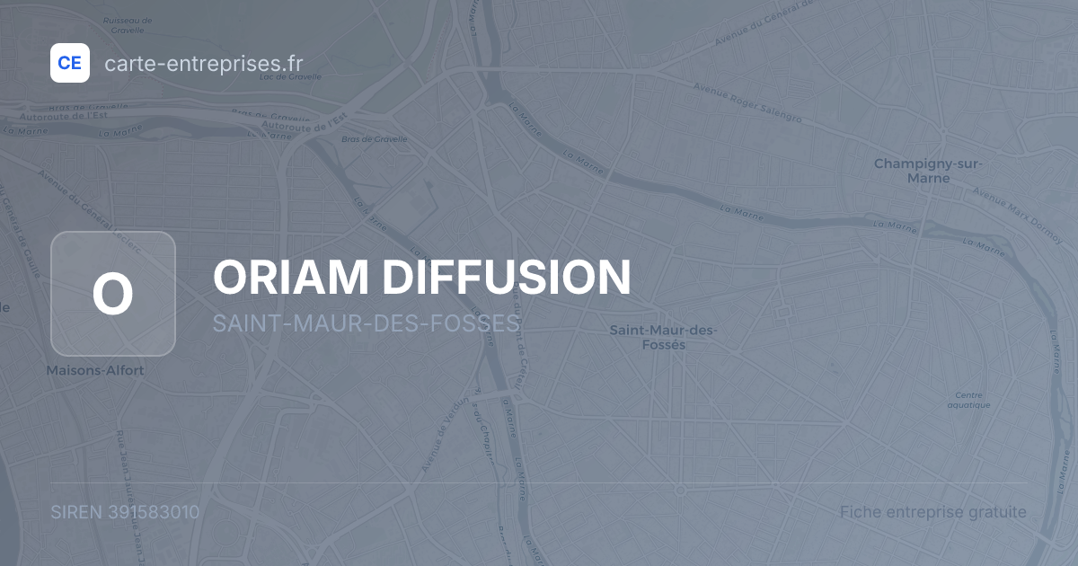 ORIAM DIFFUSION — 391583010 — fiche entreprise