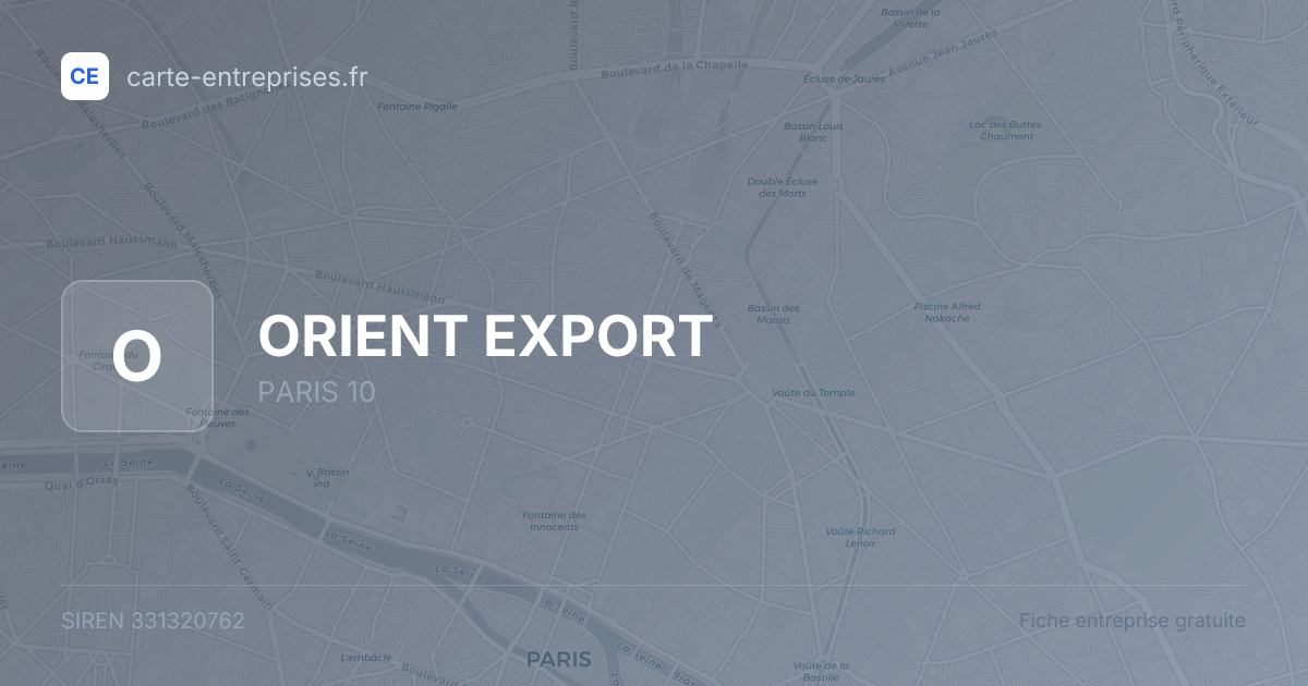 ORIENT EXPORT — 331320762 — fiche entreprise