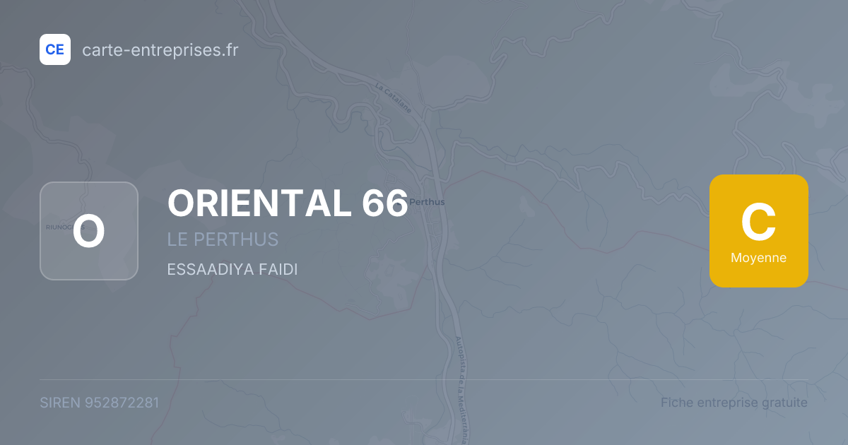 ORIENTAL 66 — 952872281 — fiche entreprise