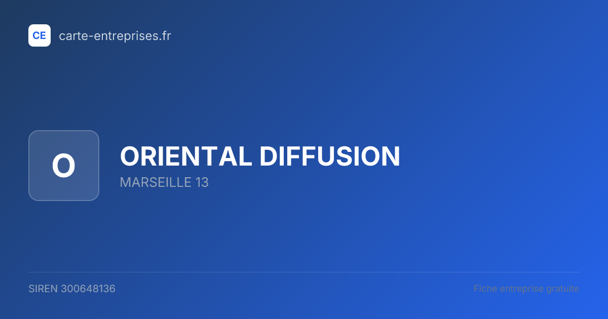 ORIENTAL DIFFUSION — 300648136 — fiche entreprise