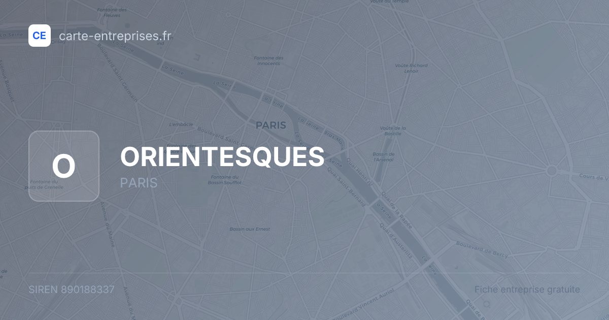 ORIENTESQUES — 890188337 — fiche entreprise