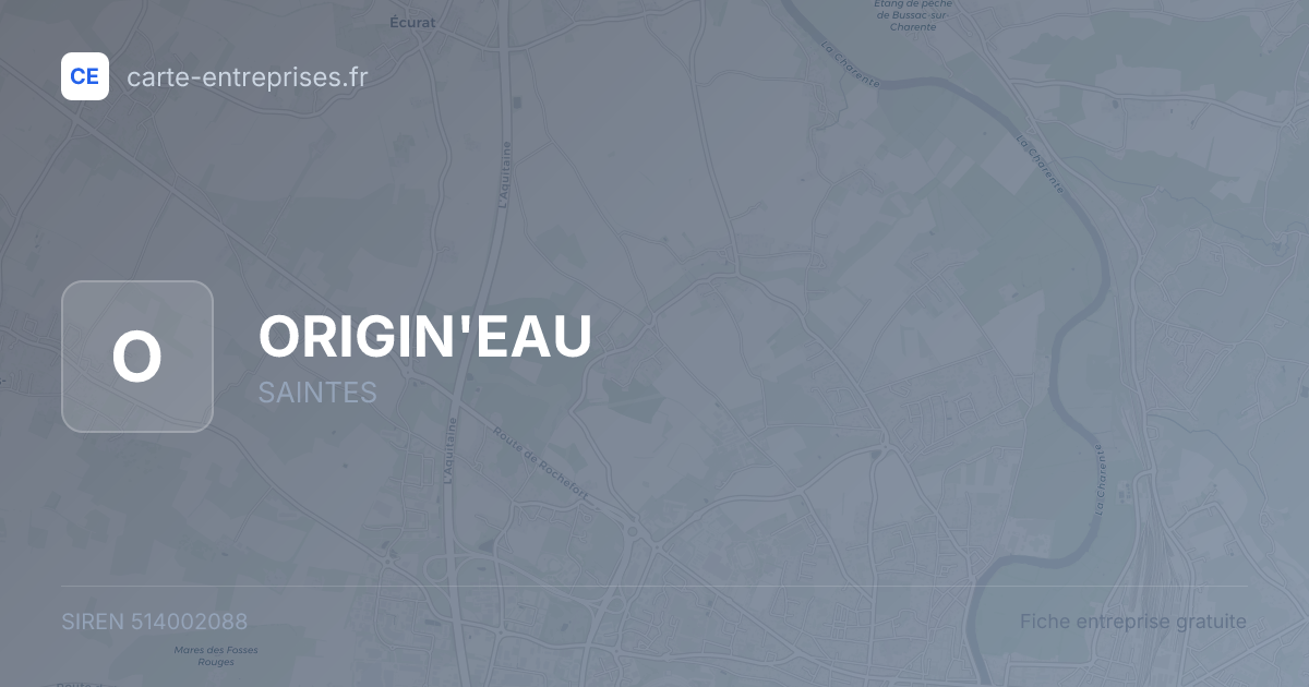 ORIGIN'EAU — 514002088 — fiche entreprise